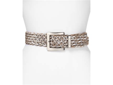 michael kors belt mens brown|Michael Kors braided belt.